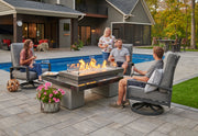 Outdoor GreatRoom Uptown 65-in Linear Gas Fire Table in Antique Mahogany