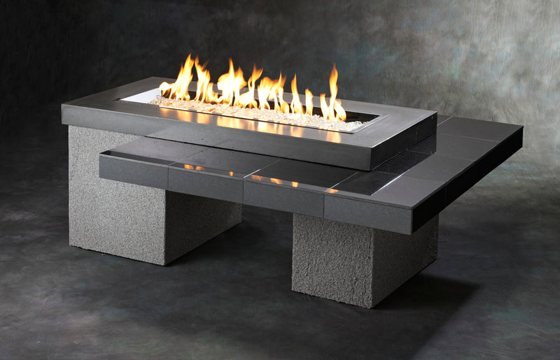 Outdoor GreatRoom Uptown 65-in Linear Gas Fire Table in Black