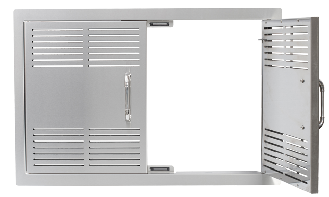 Bull 30-in Stainless Steel Dual-Lined Vented Double Door Combo w/ Reveal