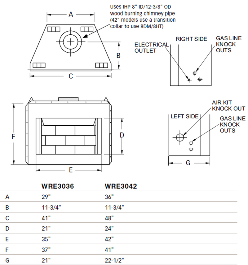 Superior WRE3000 Series 42-in Traditional Wood-Burning Fireplace