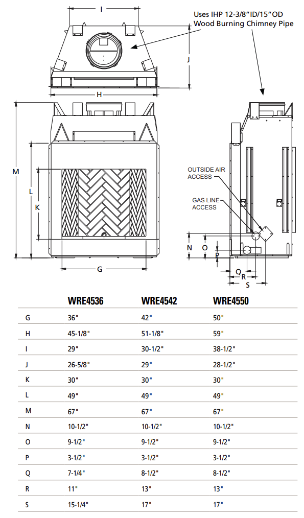 Superior WRE4500 Series 42-in Traditional Wood-Burning Fireplace