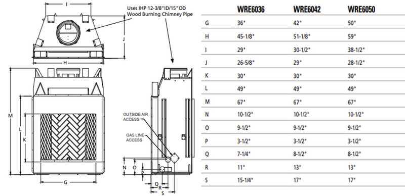 Superior WRE6000 Series 42-in Traditional Wood-Burning Fireplace