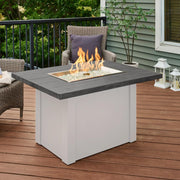 Outdoor GreatRoom Havenwood 44-in Rectangular Propane Fire Pit Table, Carbon Grey Everblend Top