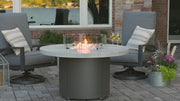 Outdoor GreatRoom Beacon 48-in Round Propane Fire Pit Table in White Onyx