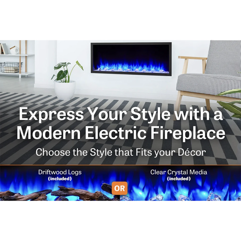 SimpliFire Scion Clean 55-in Linear Electric Fireplace