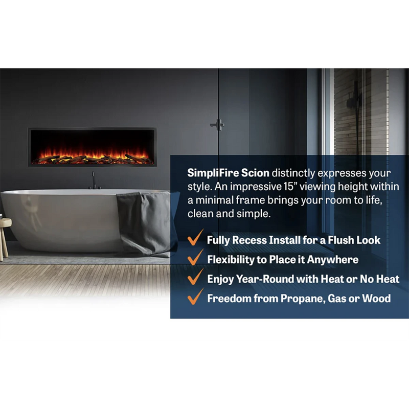 SimpliFire Scion Clean 55-in Linear Electric Fireplace
