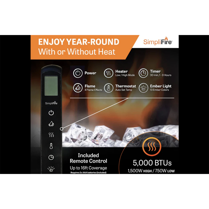 SimpliFire Scion Clean 55-in Linear Electric Fireplace