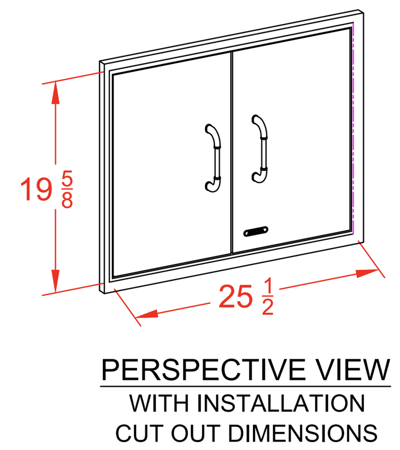 Bull 25-in Stainless Steel Double Door Combo w/ Reveal