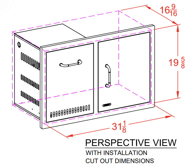 Bull 32-in Stainless Steel Door and Propane Drawer Combo w/ Reveal