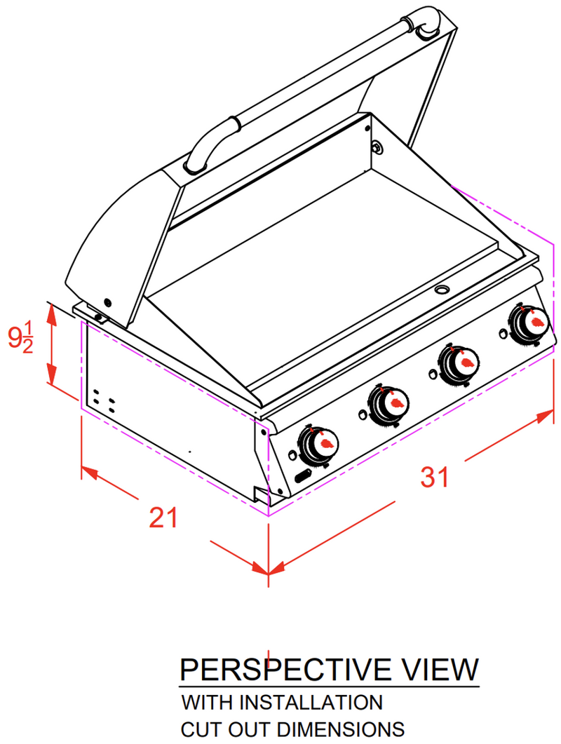Bull 30-in 4-Burner Stainless Steel Flat Top Griddle/Grill