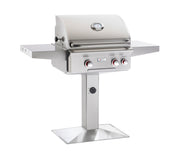 American Outdoor Grill L/T-Series 24-in Stainless Steel 2 Burner Natural Gas Grill on Pedestal