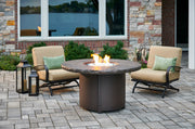 Outdoor GreatRoom Beacon 48-in Round Propane Fire Pit Table in Brown