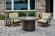 Outdoor GreatRoom Beacon 48-in Round Propane Fire Pit Table in Brown