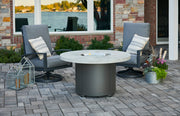 Outdoor GreatRoom Beacon 48-in Round Propane Fire Pit Table in White Onyx