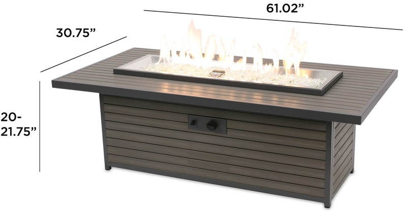 Outdoor GreatRoom Brooks 61-in Linear Gas Fire Table