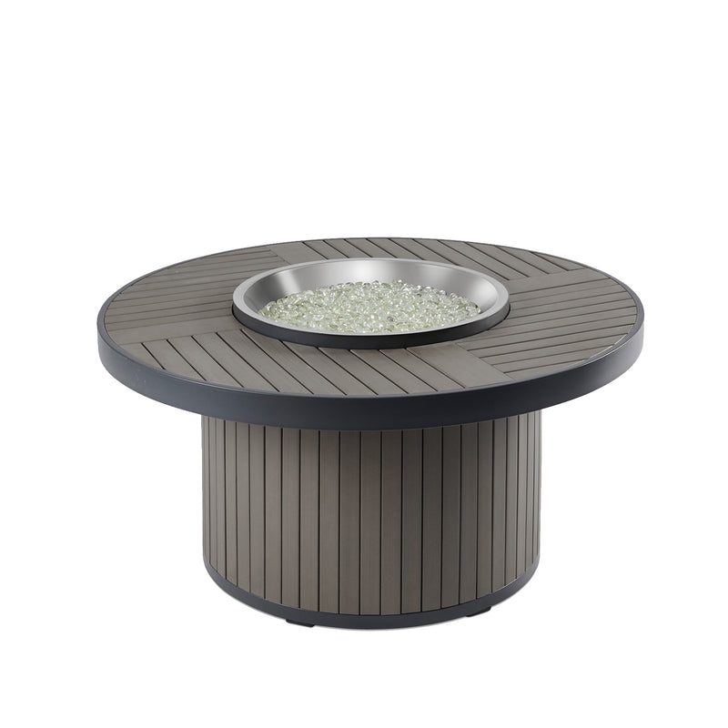 Outdoor GreatRoom Kenwood 42-in Round Propane Fire Pit Table in Taupe