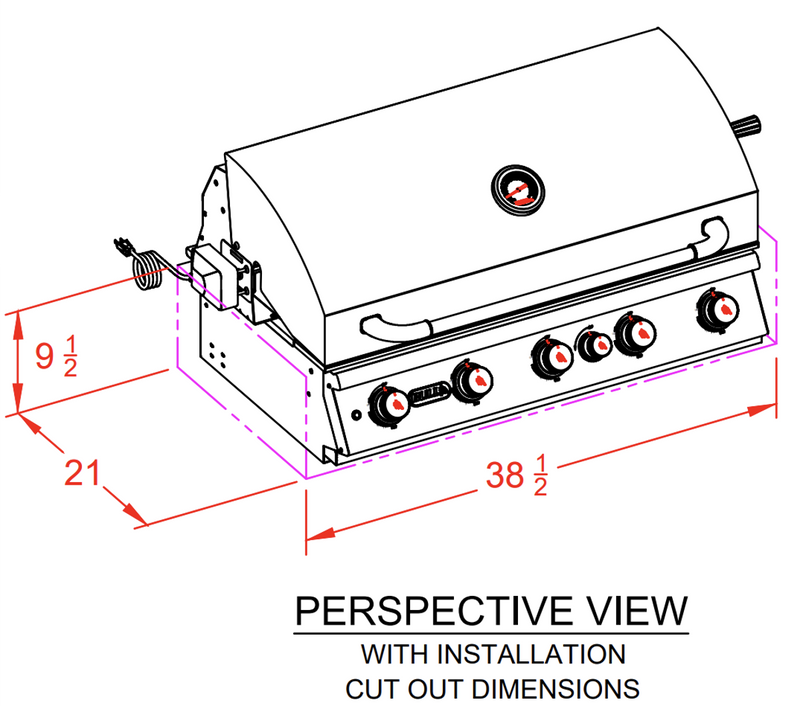 Bull Brahma 38-in 5-Burner Built-in Propane Gas Grill