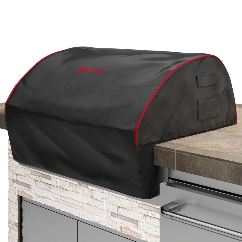 Bull Grill Covers Black Red Piping & Stitched Logo