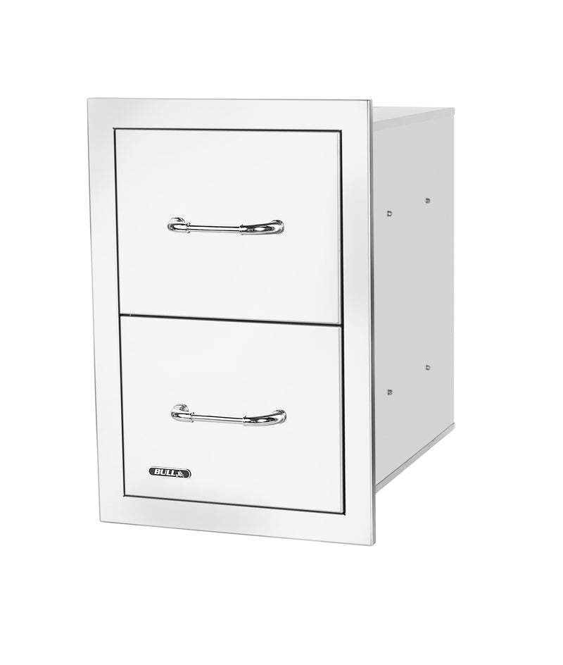 Bull 15-in Stainless Steel Double Drawer Combo w/ Reveal