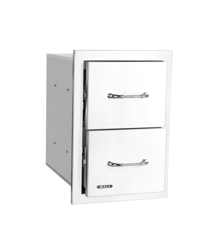 Bull 15-in Stainless Steel Double Drawer Combo w/ Reveal