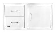 Bull 30-in Stainless Steel Single Storage Door w/ 2 Drawer Combo w/ Reveal
