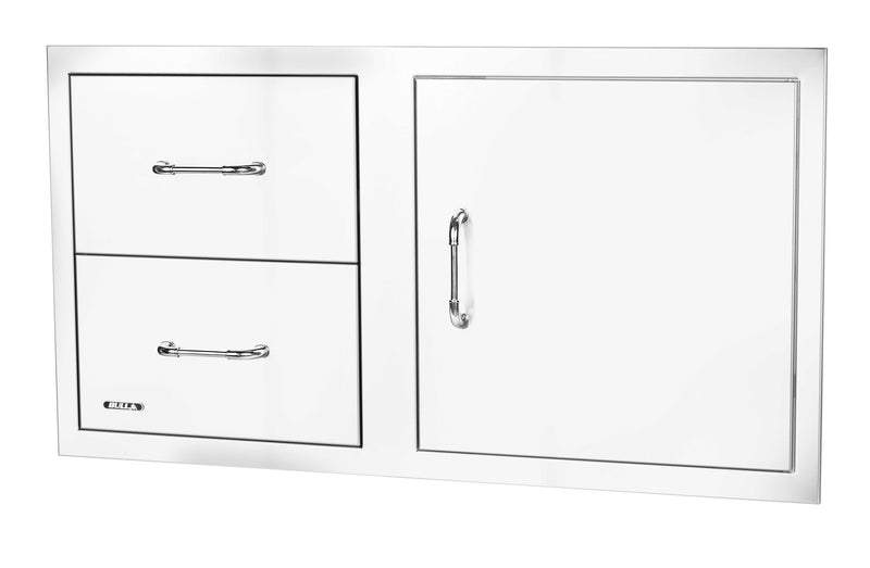 Bull 30-in Stainless Steel Single Storage Door w/ 2 Drawer Combo w/ Reveal