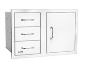 Bull 30-in Stainless Steel 3 Drawer Door Combo w/Reveal