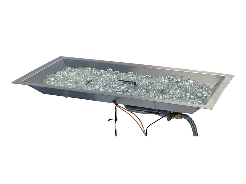 Outdoor GreatRoom 24-in Crystal Fire Plus Linear Burner in Stainless Steel