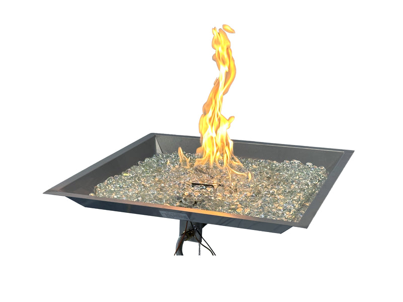 Outdoor GreatRoom 24-in Crystal Fire Plus Square Burner in Stainless Steel