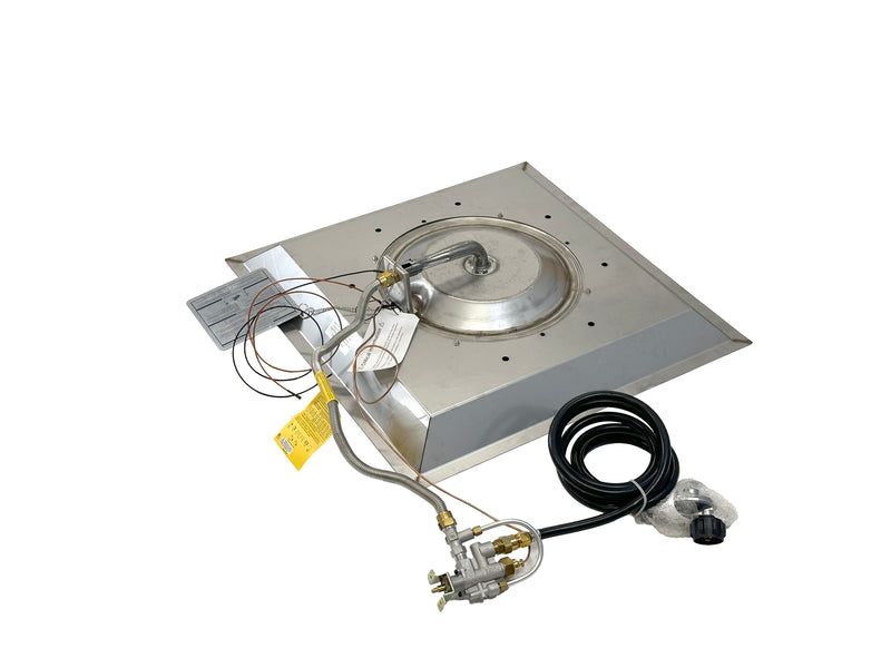 Outdoor GreatRoom 24-in Crystal Fire Plus Square Burner in Stainless Steel