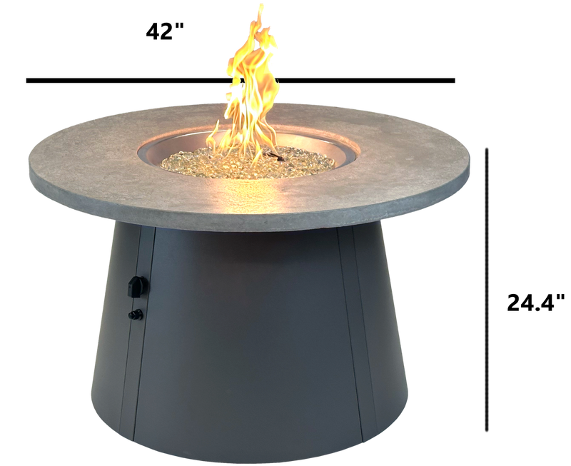 Outdoor GreatRoom Cirvalo 42-in Round Propane Fire Pit Table
