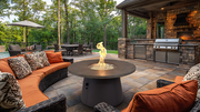 Outdoor GreatRoom Cirvalo 48-in Round Propane Fire Pit Table in Fossil Brown