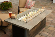 Outdoor GreatRoom Cedar Ridge 61-in Rectangular Propane Fire Pit Table in Gray Cedar