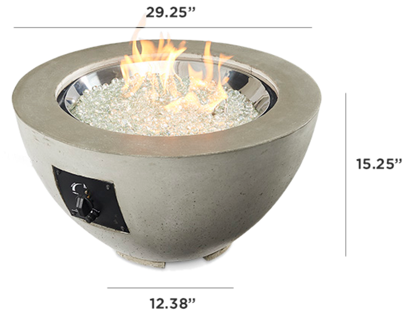 Outdoor GreatRoom Cove 29-in Round Propane Fire Bowl in Natural Grey