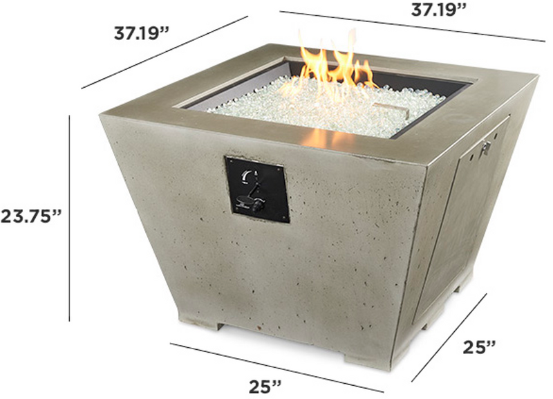 Outdoor GreatRoom Cove 37-in Square Gas Fire Pit Bowl in Natural Grey