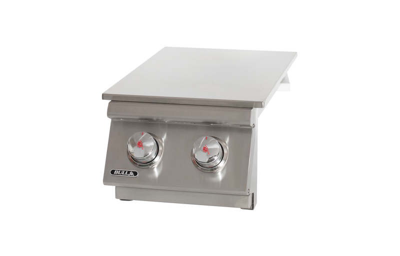 Bull Built-In Gas Propane Double Side Burner W/ Stainless Steel Lid