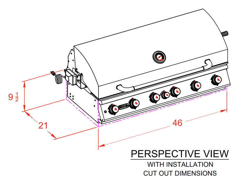 Bull Diablo 46-in 6-Burner Built-in Propane Gas Grill