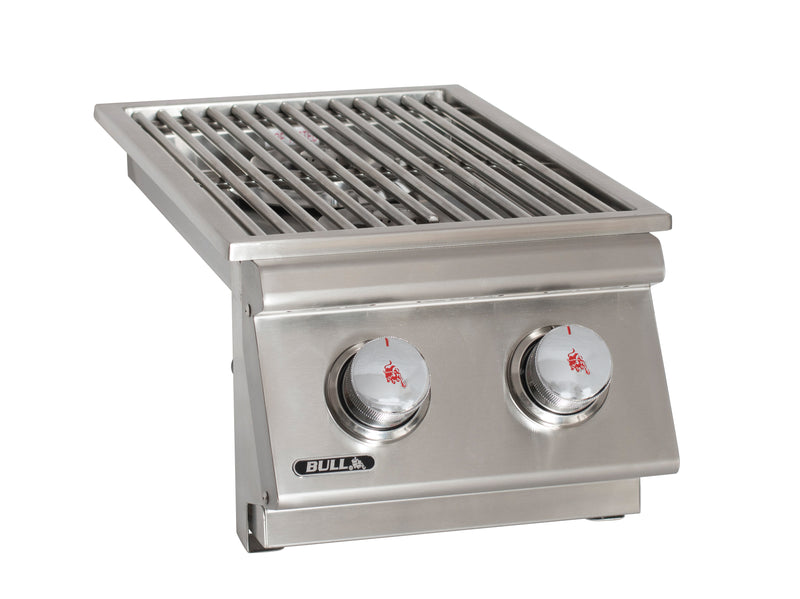 Bull Built-In Gas Propane Double Side Burner W/ Stainless Steel Lid