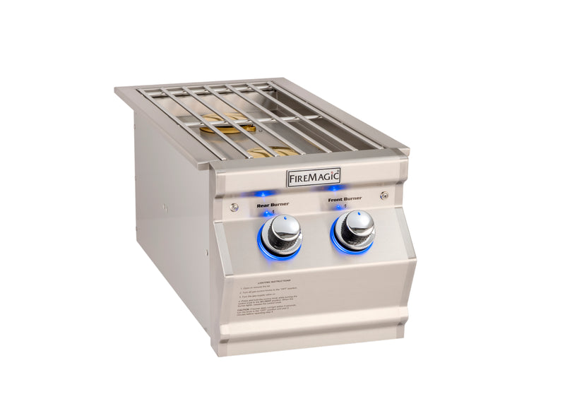FireMagic Echelon Diamond & Aurora Built-in Natural Gas Double Side Burner