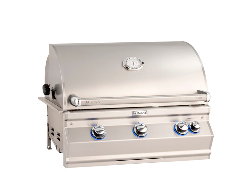 FireMagic Aurora A540i 30-in Built-In Gas Propane Grill w/ Analog Thermometer, Optional Rotisserie Kit