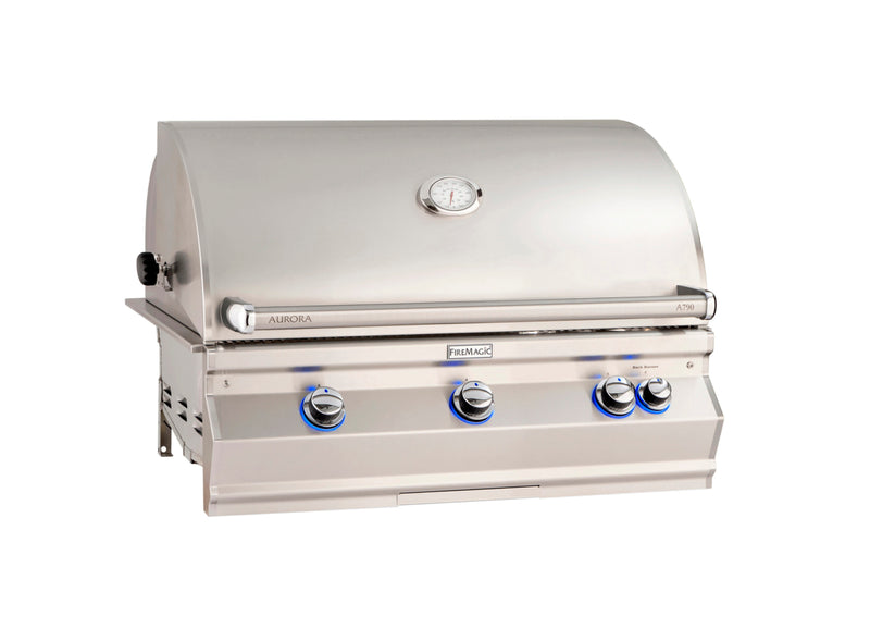 FireMagic Aurora A790i 36-in Built-In Gas Propane Grill w/ Analog Thermometer & Optional Rotisserie Kit