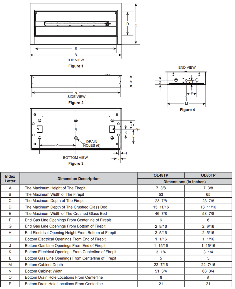Empire Carol Rose 60-in Outdoor Linear Fireplace Table
