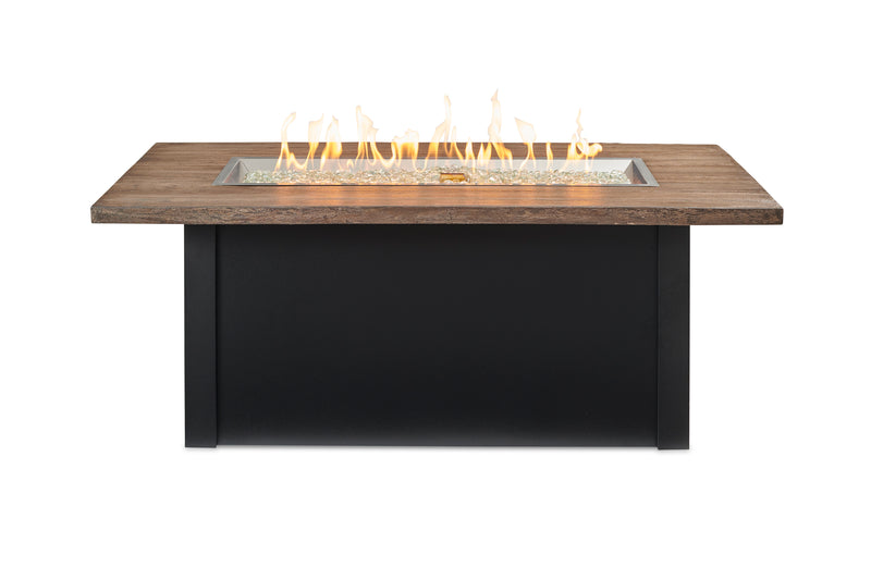Outdoor GreatRoom Havenwood 62-in Linear Propane Fire Pit Table, Driftwood Everblend Top