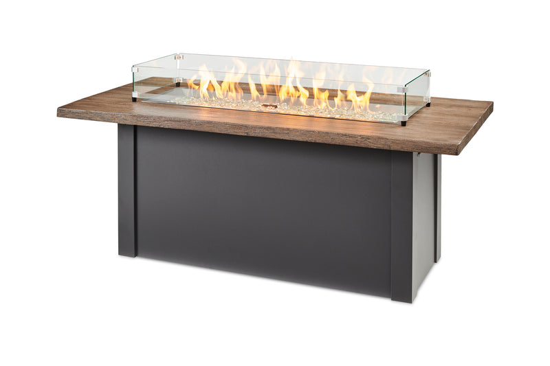 Outdoor GreatRoom Havenwood 62-in Linear Propane Fire Pit Table, Driftwood Everblend Top
