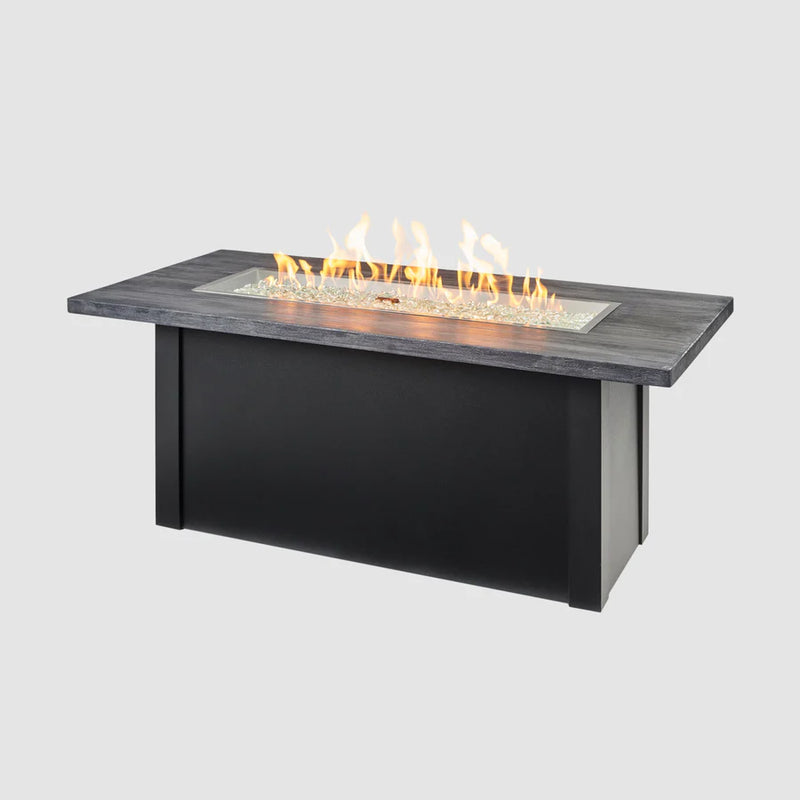 Outdoor GreatRoom Havenwood 62-in Linear Propane Fire Pit Table, Carbon Grey Everblend Top