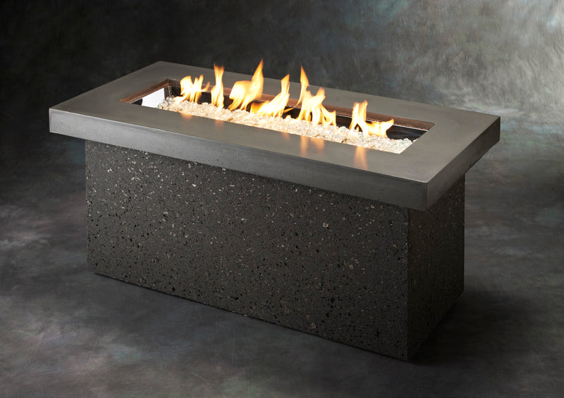 Outdoor GreatRoom Key Largo 48-in Rectangular Propane Fire Pit in Midnight Mist