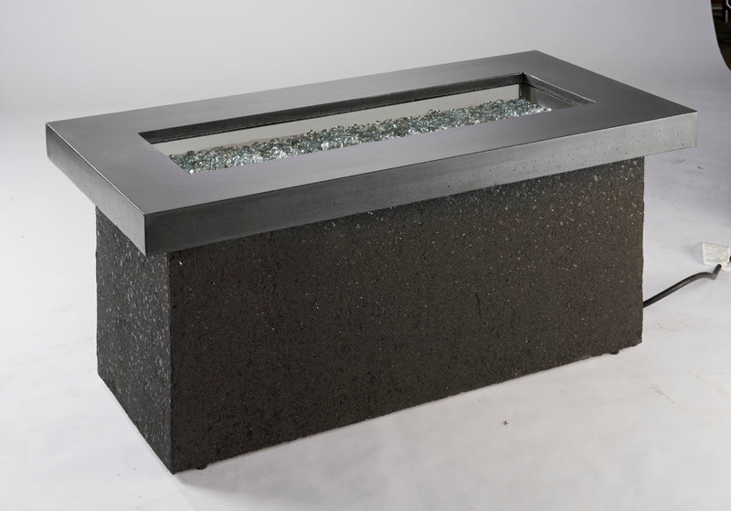 Outdoor GreatRoom Key Largo 48-in Rectangular Propane Fire Pit in Midnight Mist