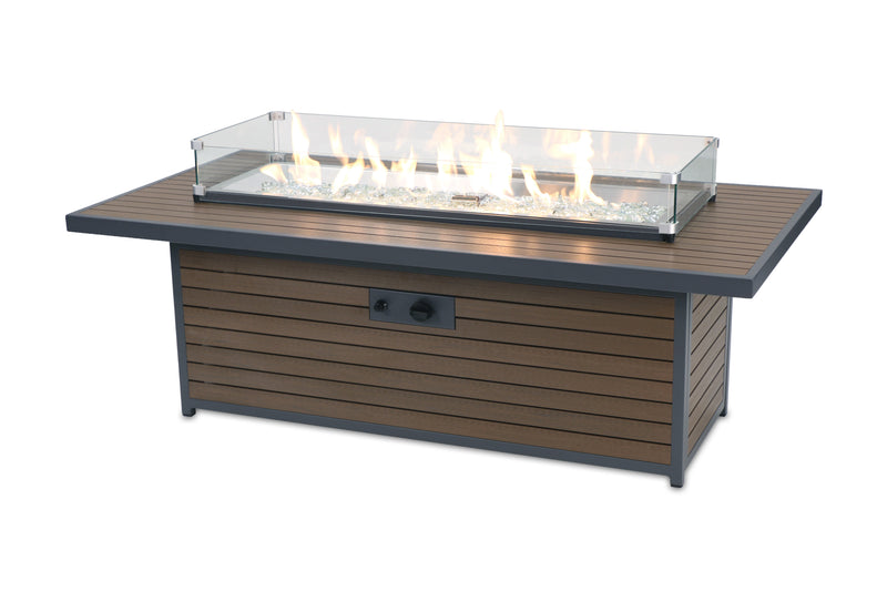 Outdoor GreatRoom Kenwood 61-in Rectangular Propane Fire Pit Table