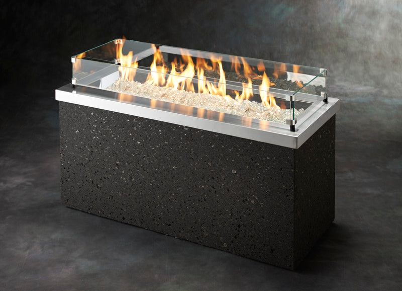 Outdoor GreatRoom Key Largo 48-in Rectangular Propane Fire Pit in Stainless Steel