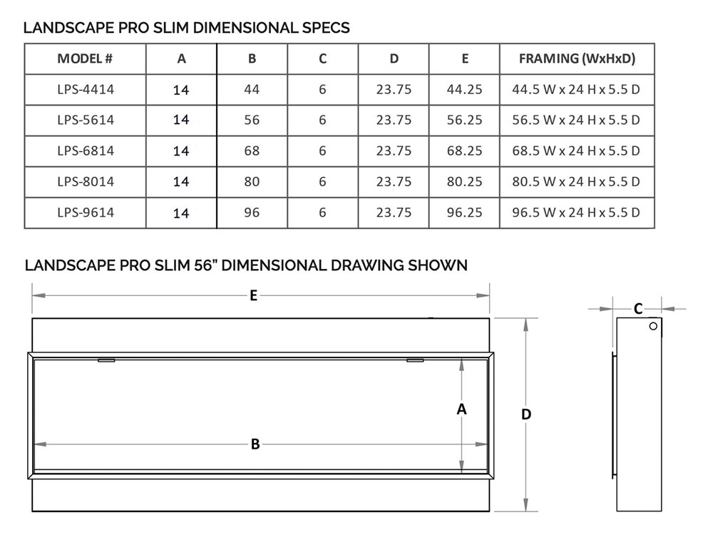 Modern Flames Landscape Pro 44-in Slim Built-In Electric Fireplace